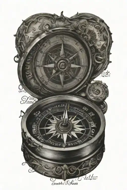 Compass With Names Of My Daughters