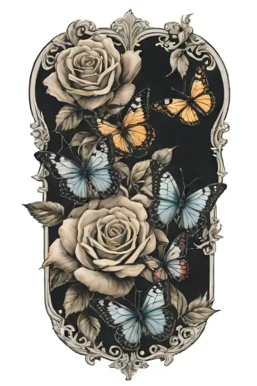 Roses And Butterflies