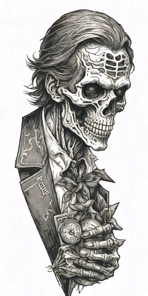 Mobster Skelton Flipping Coin