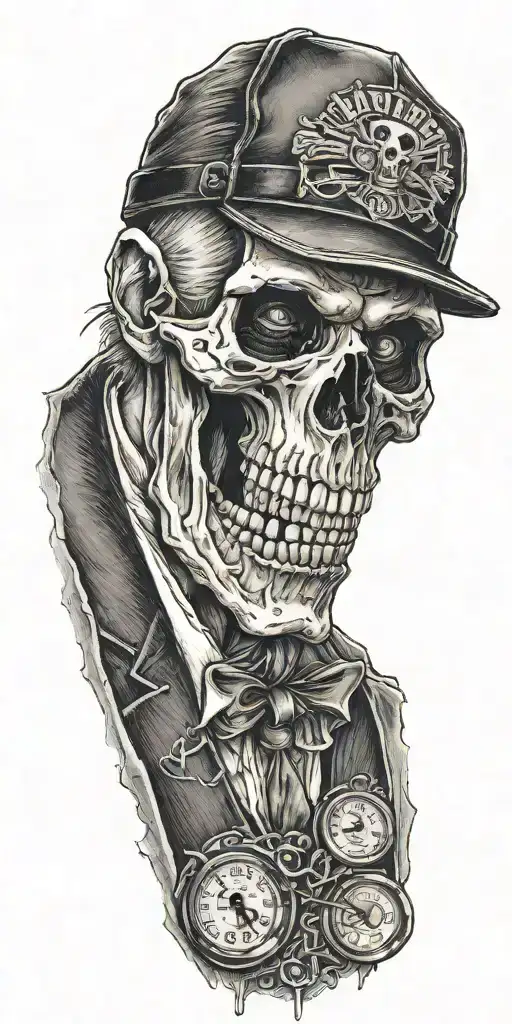 Mobster Skelton Flipping Coin