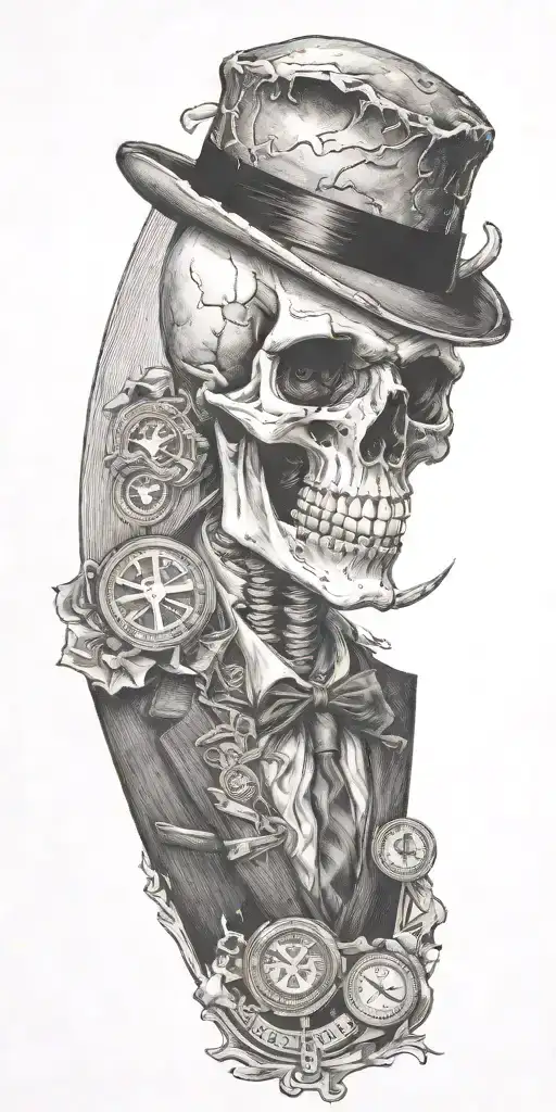 Mobster Skelton Flipping Coin