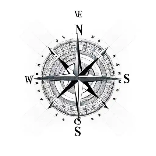 Compass With Clouds And Doves