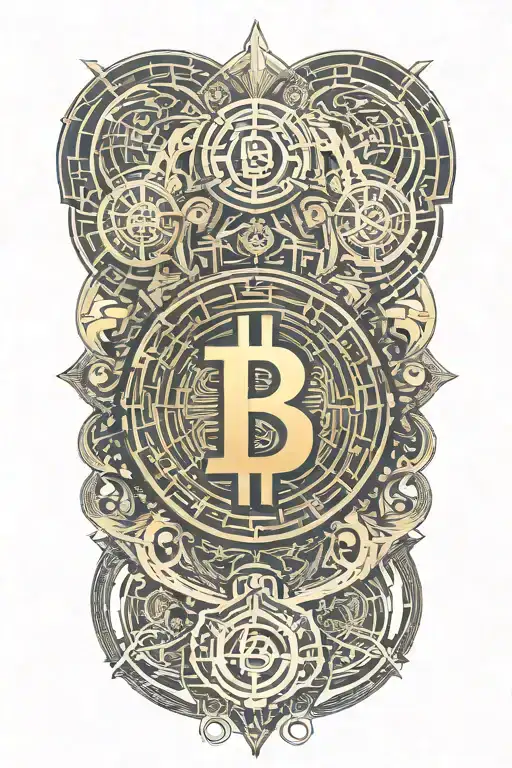 A Futuristic Design Featuring A Stylized Oro Symbol Intertwined With Intricate Bitcoin Patterns