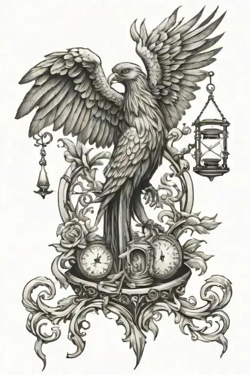 Phoenix With Hourglass