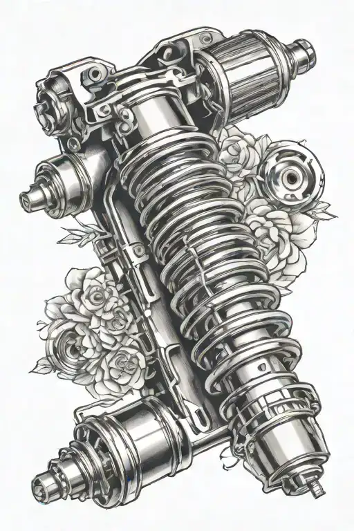 Car Shock Absorber With Spring