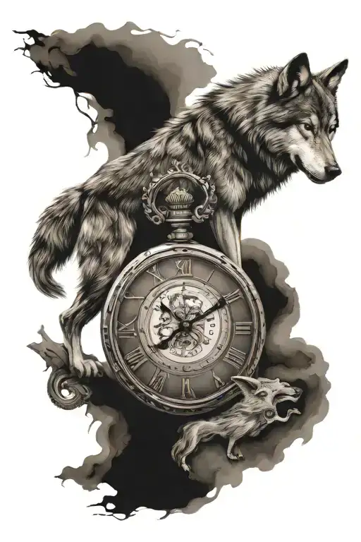 Clock Name Wolf Son Walking