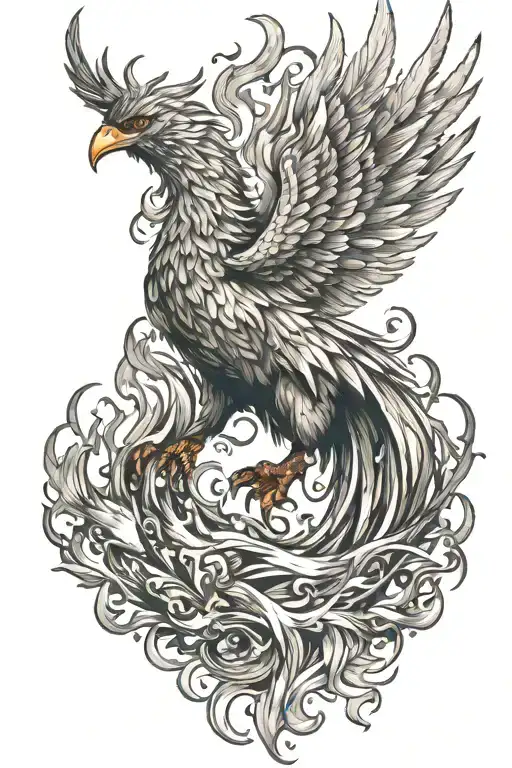 Phoenix Rising From Flames