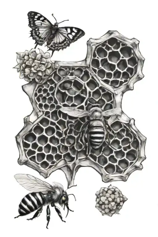 Honey Comb And Leo Zodiac Sign