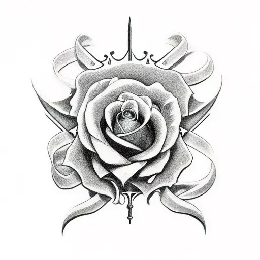 Sword Skull Roses Crown