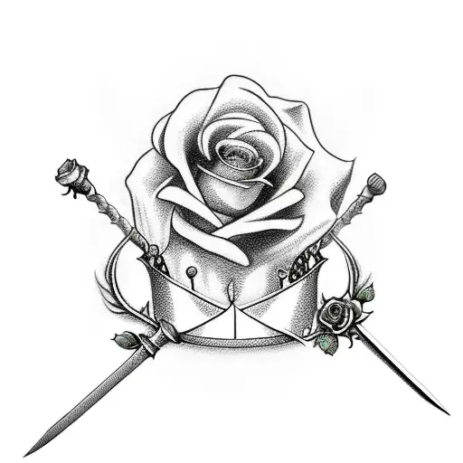 Sword With Crown And Roses