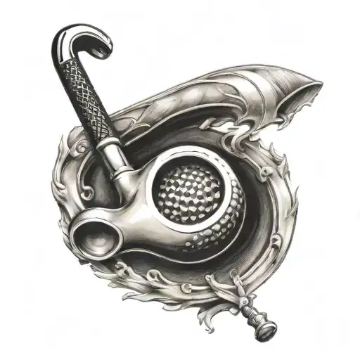 Letter A With Golf Club