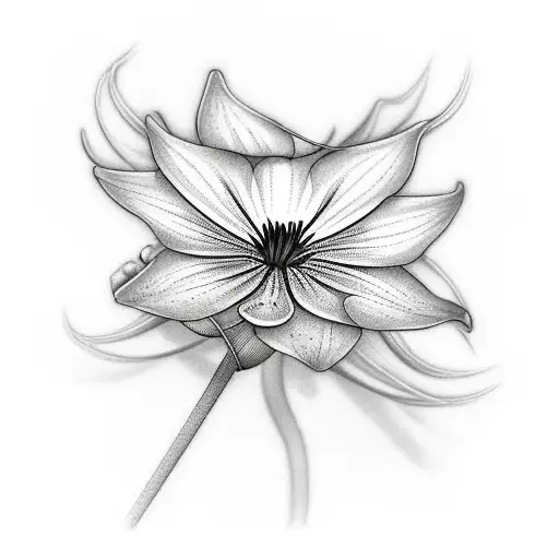 Moth Flying Over Spider Lily