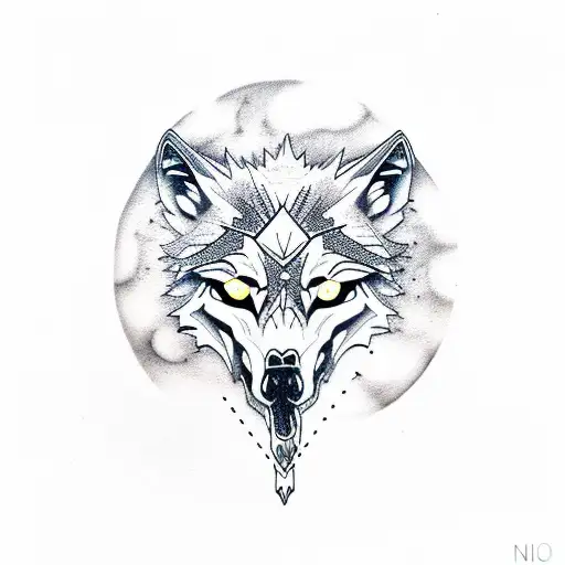 Wolf Skull As The Phases Of The Moon