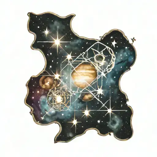 Jupiter & Sagittarius Constellation Stars Representing