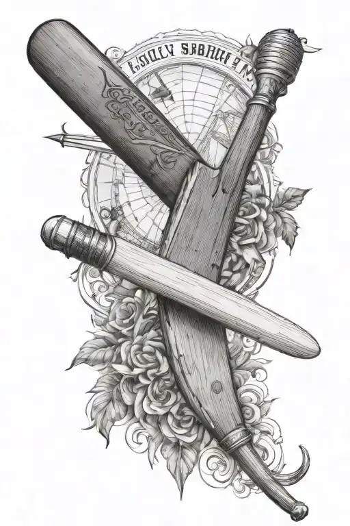 Cricket Bat And Stock Market And Travel