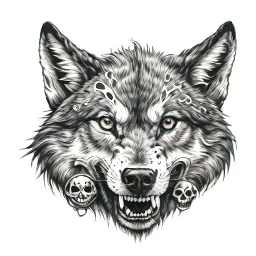 Wolf And Skull