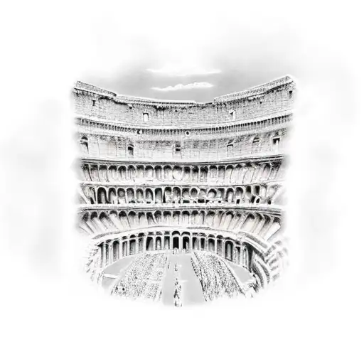 Inside Roman Colosseum With Gladiators And Screaming Fans