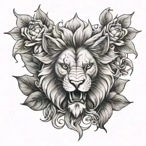 Lotus Lion Fierce Beautiful