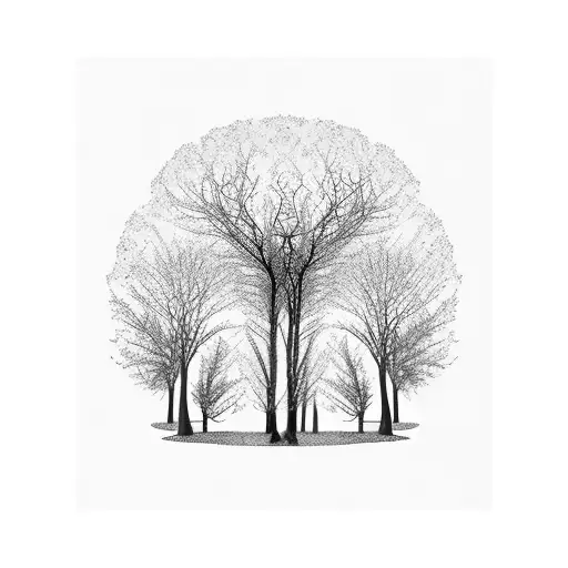 Circus Tent Behind Silhouette Of Trees With Orange Tiger Lightning