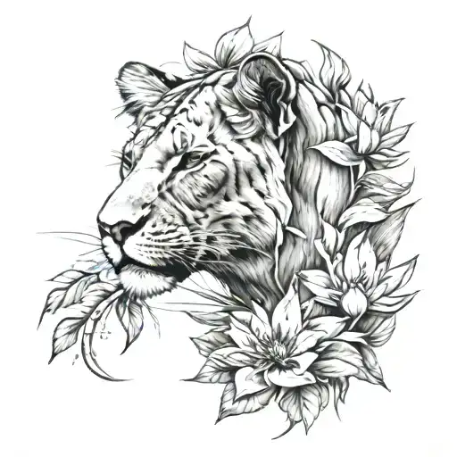 Lotus Flower Lioness Fierce