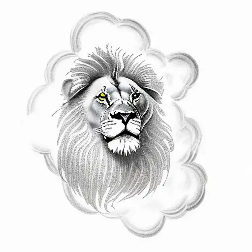 Lion With Doves And Clouds But With Dates And Name For The Forearm