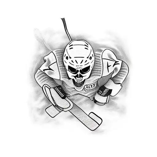 Skeleton Ice Hockey Player