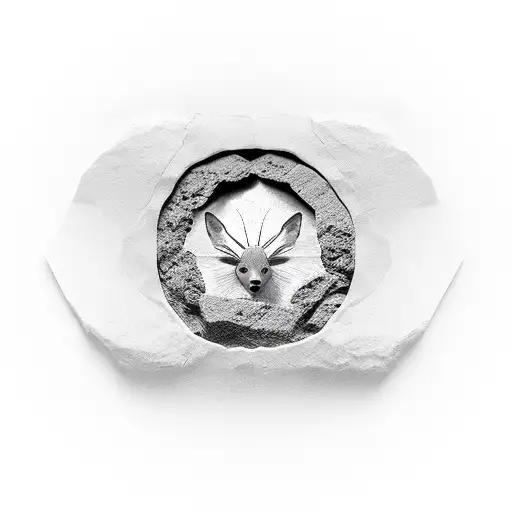 3D Effect Of Hole Cut In Body Like In A Rock With The Name Milan Covering The Hole Like Not Cut Out