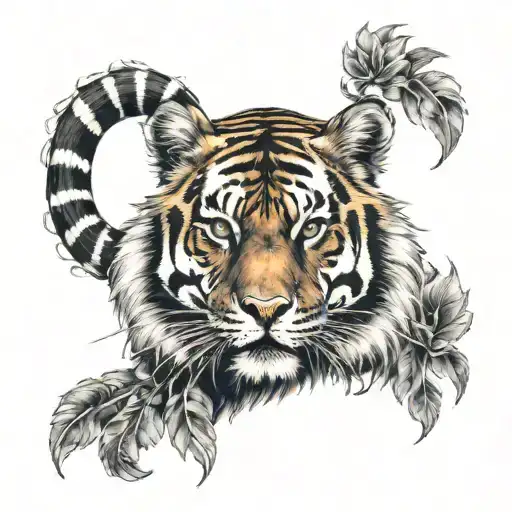 Tiger With Native American Symbolism The