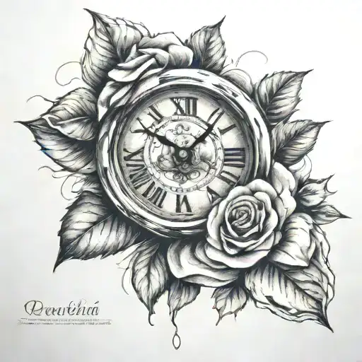 Clock With Rose