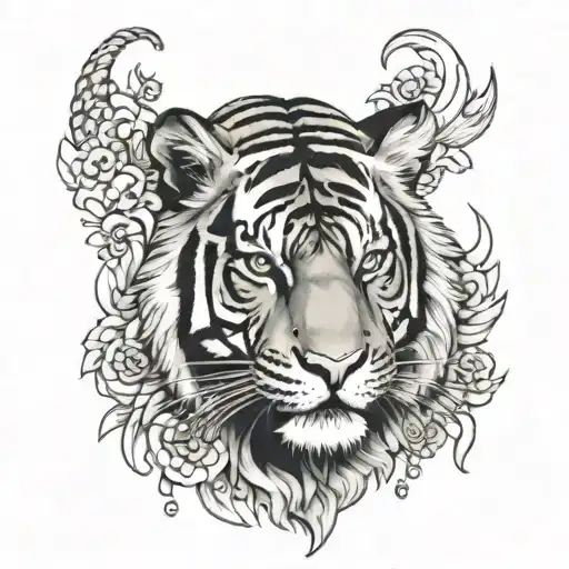 Hindu God With Tiger Emerging