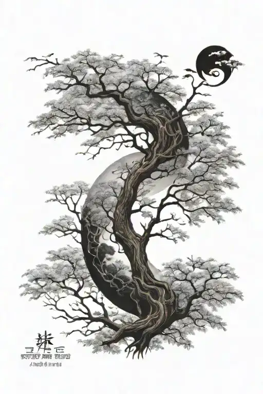 Yin Yang Under A Tree Made