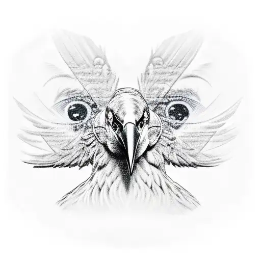 Raven With Security Camera For A Head