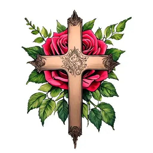 Cross Surrounded Rose