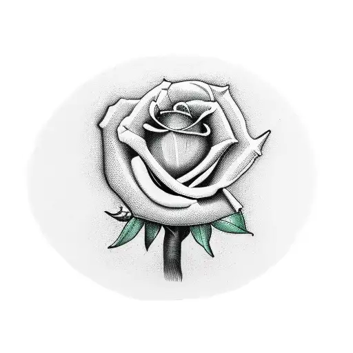 Tree With Cardinal Holding A Rose And A Lily