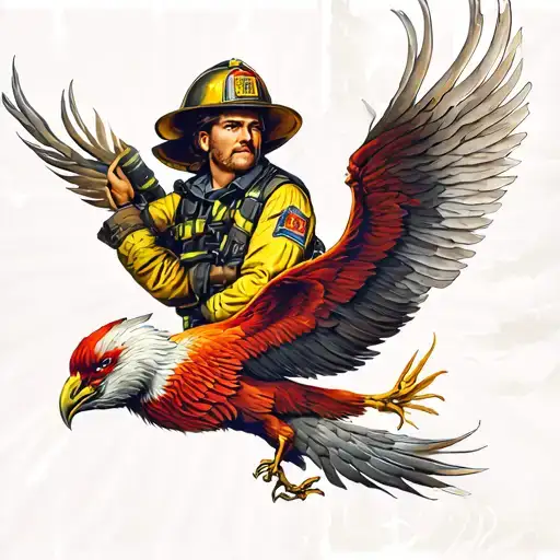 Firefighter And Phoenix