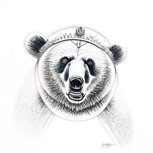 Bear Holding A Spear