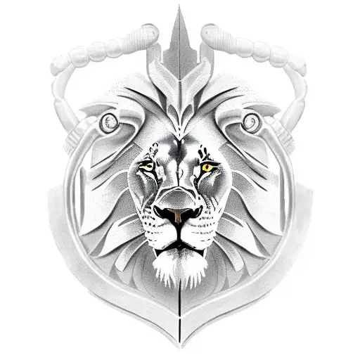 Lion With Spartan Helmet