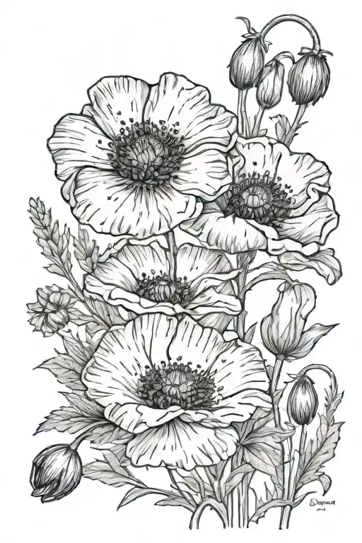 Date And Poppy Flowers