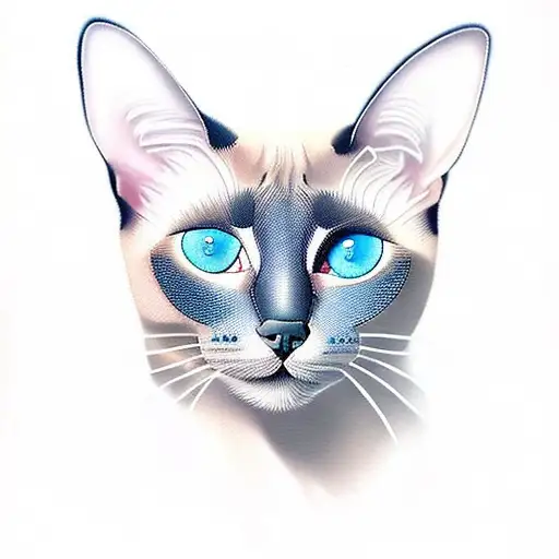 Siamese Cat With Strabic Blue Eyes