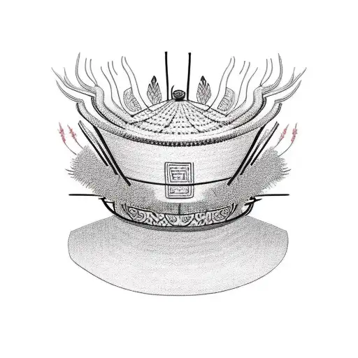 Conical Asian Hat With Marigoldflower