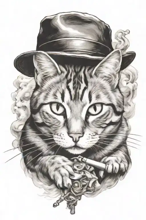 Short Hair Cat Smoking