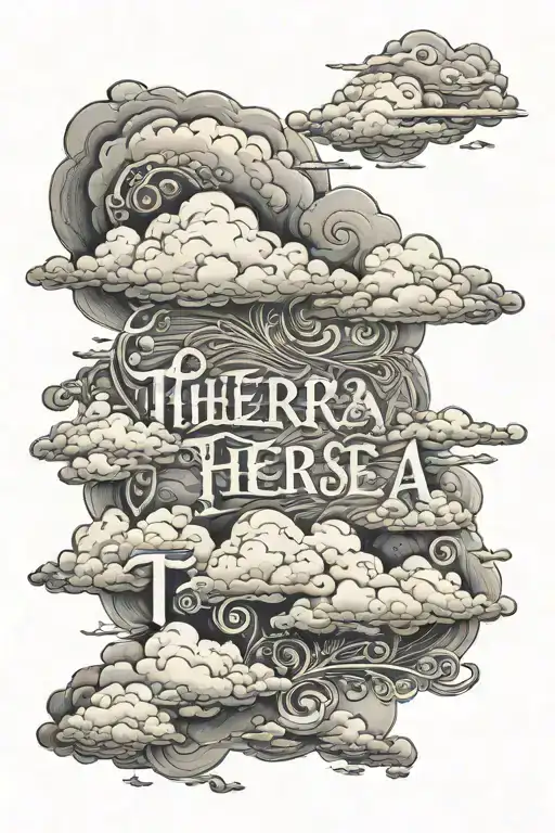 Clouds In The Background With The Words Theresa In The Middle