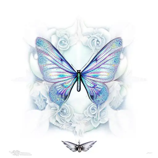 Blue Fairy With Butterfly Wings