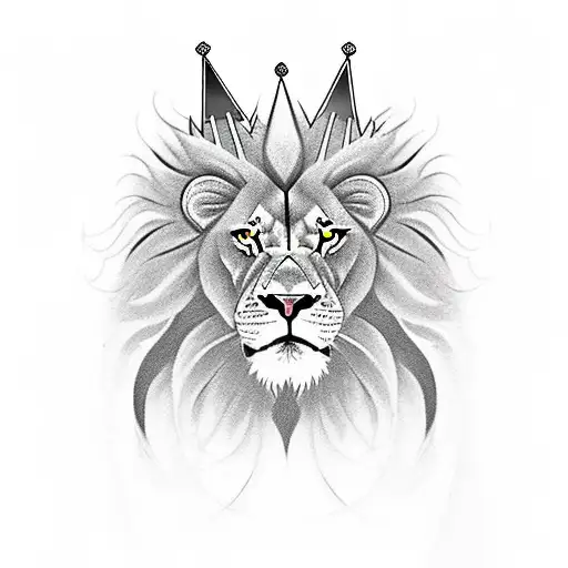 Angry Lion With Crown Fade Into Khanda
