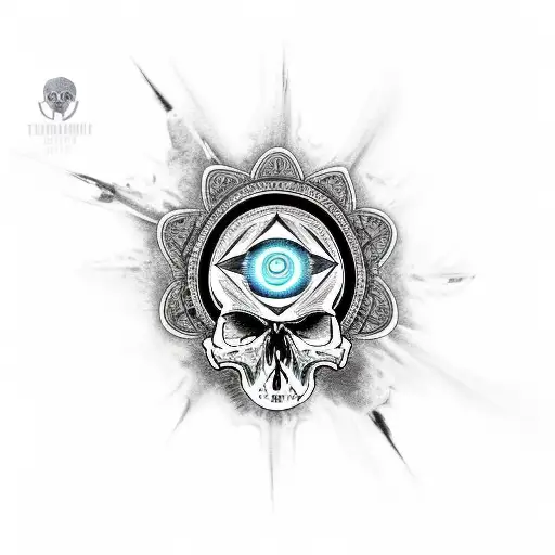 Split Skull With 3Rd Eye