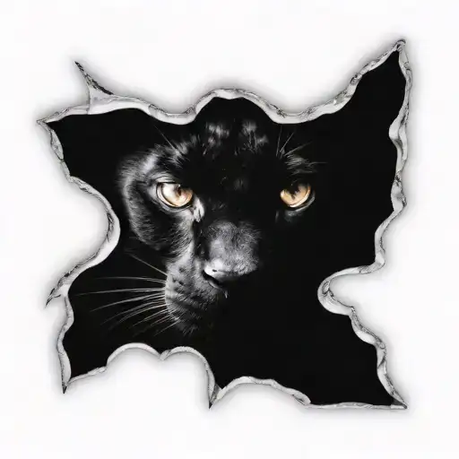 Black Cat Reflection To Black Panther