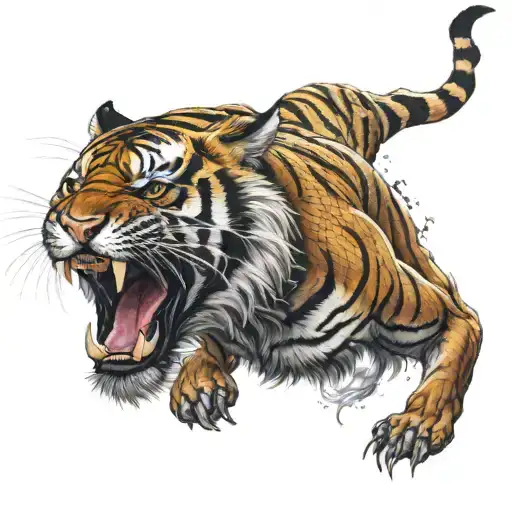 Tiger Roaring Mixed With Venom From Spiderman