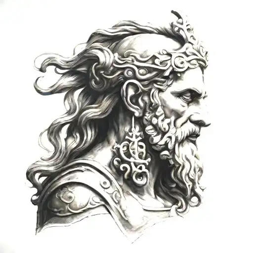 Realistic Black And Grey Greek Mythology