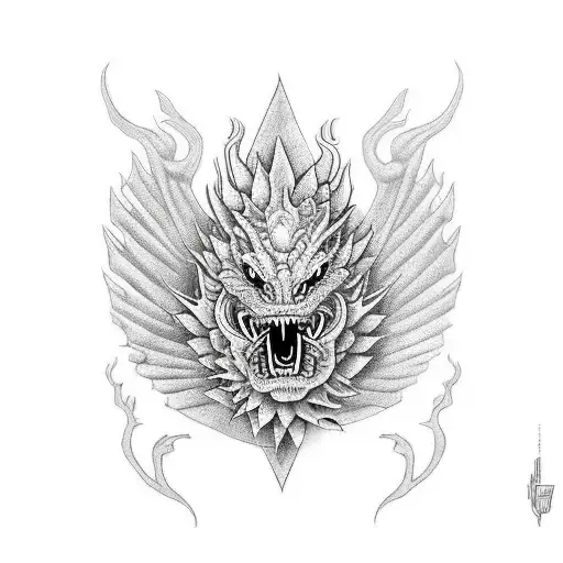 Mayan Dragon With Leaves