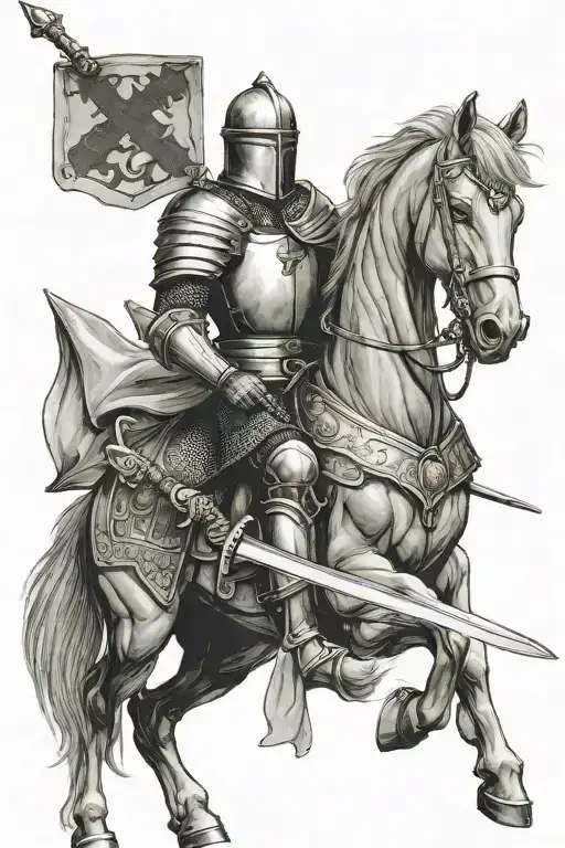 St George Knight Holding A Sword